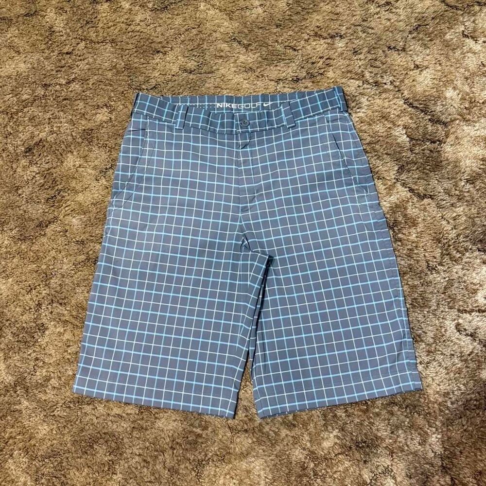 Nike Golf Grey Plaid Faded Shorts Medium Mens 32